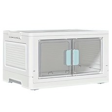 前置雙開門摺疊收納箱 pp塑料材質, 藍色, 1個