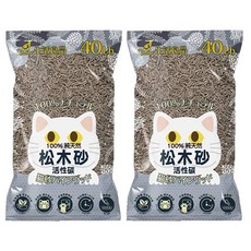 Catfeet 貓砂 松木砂 活性碳 100%純天然, 40lb, 2袋