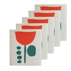 Fourniel 北歐插畫風抹布 鬱金香, 5個