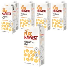 PURE HARVEST 澳洲有機燕麥奶 無添加糖, 1L, 6瓶