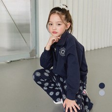 OWLEYBARN 女童秋季花朵大翻領上衣褲子套裝