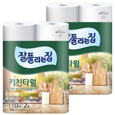 잘풀리는집 천연펄프 키친타월, 110매, 4개