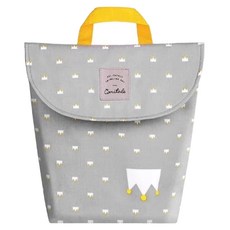 攜帶式 防水雙拉鍊尿布袋 雙層萬用袋 手提袋 加大款 手提式, 灰皇冠