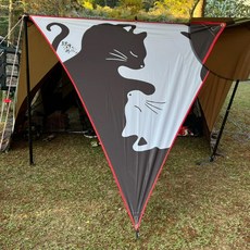 Wild Peak 野峰 黑膠三角遮陽布, 遮光率99% UPF50+，適用所有隧道帳前庭, 239 x 230cm, 抱抱貓