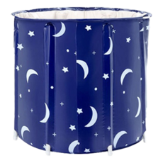 生活King 大容量摺疊免充氣泡澡桶 PVC材質 附支架*8 + 排水管*1, 1個