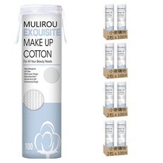 小麥購物 全棉三層淨膚化妝棉 L340, 100片, 8包