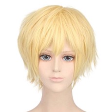 Daysoy 短版層次感角色扮演假髮, 1個, 黃金色