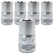 WORKPRO 短套筒 1/2" x 14mm WP274095, 5個