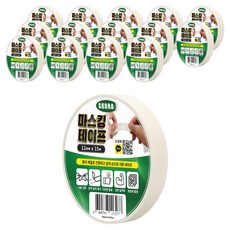 스코라 마스킹 테이프 화이트 12mm x 15m, 15개