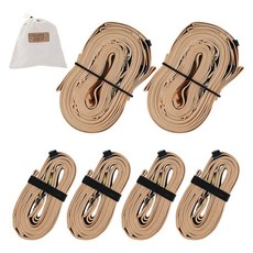 防水布織帶 2 個主帶 + 4 個輔助帶 + 1 個小袋, 棕米色