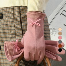 아뗄릭 여성용 첵스첵 리본 터치 기모 장갑 05029