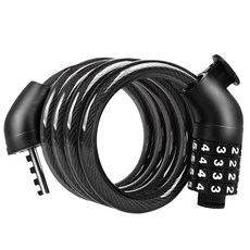 Saenghwalgongsik 防盜自行車4位數密碼鎖, 黑色, 1個