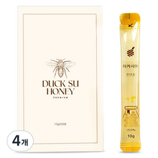 덕수벌꿀 아카시아 벌꿀 스틱 30p, 300g, 4개