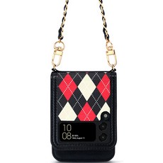 SMC 菱格紋卡片收納皮革手機殼