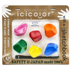 AOZORA icicolor 兒童滾滾石蠟筆 3歲以上, 6入, 1組