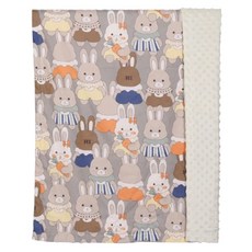 OhBabyLying 春夏薄款荳荳毯 100%棉表面, 白底兔兔