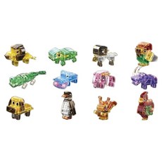 I-Ccle 恐龍迷你公仔相容積木 12件組 透明動物, 1套, 混合色