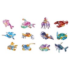 Icle Dino 迷你公仔相容積木 12件組 透明海洋動物, 1套, 混合顏色