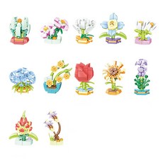 i-ggle 恐龍迷你公仔相容積木12件組 花朵, 1套, 混色