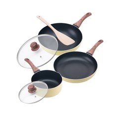 鍋寶全能廚神三鍋組 含28cm深炒鍋+平煎鍋+20cm湯鍋 附鍋蓋及不沾鍋鏟 輕鬆烹飪不沾黏, 1組