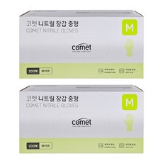 comet 合成橡膠手套 200個, M, 白色, 2盒