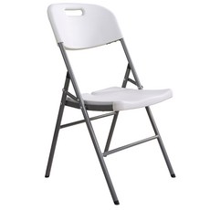 AMOS 亞摩斯 YAN055WH 素面白塑膠折疊椅, 白色, 1個