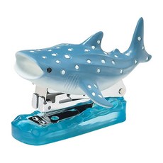 SETOCRAFT 海洋生物造型訂書機 樹脂 不鏽鋼材質, 鯨鯊 藍色, 1個