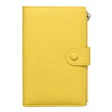 LIKEHOUSE RFID真皮頭層牛皮多功能護照包, 黃色, 11x17x1.5 cm