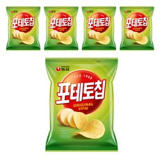 농심 포테토칩 오리지널, 60g, 5개