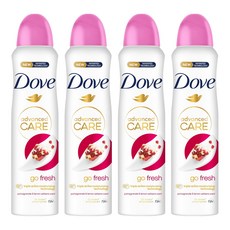 도브 데오드란트 스프레이 석류&레몬버베나향, 4개, 150ml