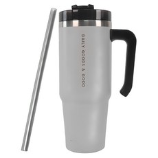 DGG 柔色真空手把不鏽鋼保溫杯, 暖灰色, 900ml, 1個