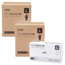 코멧 니트릴장갑 블랙, 대(L), 400개입, 2개