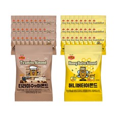 Murgerbon 蜂蜜奶油杏仁果 10g 25包+提拉米蘇風味杏仁果 10g 25包, 1組