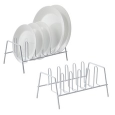 LIVING AT HOME 立式餐盤收納架 2入, 白色