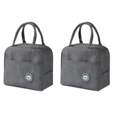 휴대용 도시락 보온보냉 가방, 그레이, 2개
