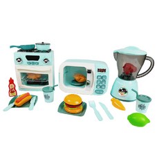 PLAYMAX 廚房遊戲 微波爐 + 烤箱 + 攪拌機 套組, 薄荷綠