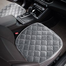 KMMOTORS 超細纖維絎縫冬季前座車用坐墊, 2個, 灰色