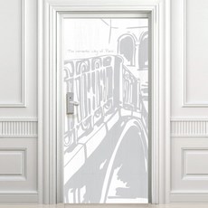 設計師系列玄關門貼紙復古風格 VDS 251 高級, 白木