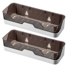 코멧 접착식 pp 욕실선반, 블랙, 2개입