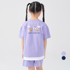 Lolly Tree 兒童短袖層次感T恤褲子套裝 SY