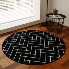 inroom 人字紋印花超細纖維圓形地毯