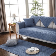 sellinroom 純棉防滑沙發墊 + 尖頭固定海綿 2件組