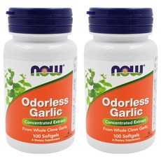 Now 無味大蒜精華膠囊 100:1 濃縮萃取, 100顆, 0.5g, 2罐