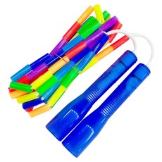 JFROPE 閃亮兒童彩虹珠跳繩, 深藍色