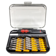 功夫 台灣製 棘輪精密起子頭26件組 螺絲起子組 套裝工具 維修工具組 精密螺絲 手機維修, KF-4003T, 1組