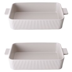 DAMEUM 溫感長方形焗烤盤, 2個, 雪白