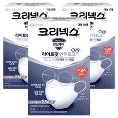 크리넥스 라이트핏 안티포그 마스크 대형 KF94, 3개, 10개입, 흰색