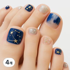 ItTem SHOP 充滿夏日風情條紋設計足部美甲貼, 4個, 夏日星座