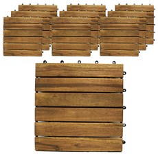 Homemine 組合式DIY地板裝飾磚, 直條原木, 10個