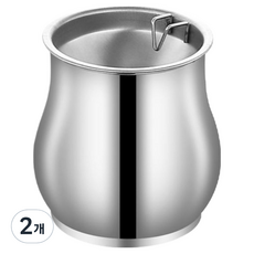 캐시리치 심플한 냄새차단 재떨이 7.7 x 9 cm, 실버, 2개